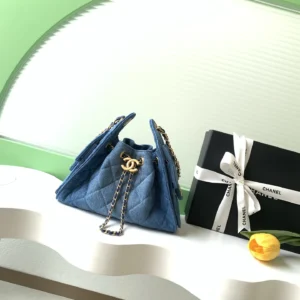 26p bag denim blue deep blue mini size, p750