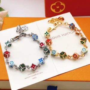 Lv* latest style 🆕 square oil drip colored bracelet