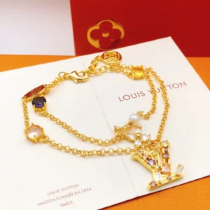 Lv* latest 🆕🆕 Double colored Diamond Bracelet