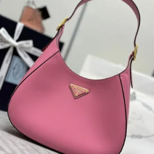 Prada Large Leather Shoulder Bag With Topstitching (Original Edition)