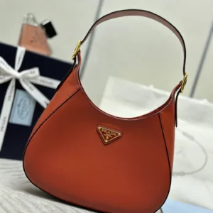 Prada Large Leather Shoulder Bag With Topstitching (Original Edition)