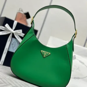 Prada Large Leather Shoulder Bag With Topstitching (Original Edition)