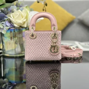 ❤️❤️Lady Dior Mini embroidery beaded pink