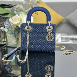 ❤️❤️Lady Dior three check embroidery gradient powder beads