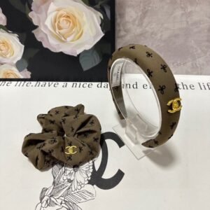 Elegant Olive Green Hair Accessory Set – Satin Headband & Scrunchie Duo