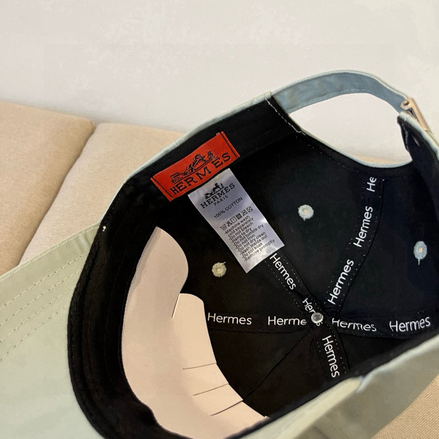 HERMÈS Sage Green Varsity “H” Baseball Cap in Classic Cotton Twill - 图片 8