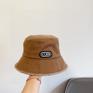 Gucci 2025 Unisex Brown Bucket Hat – Casual Streetwear Essential