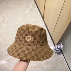 GUCCI 2025 Monogram Canvas Bucket Hat in Vintage Brown