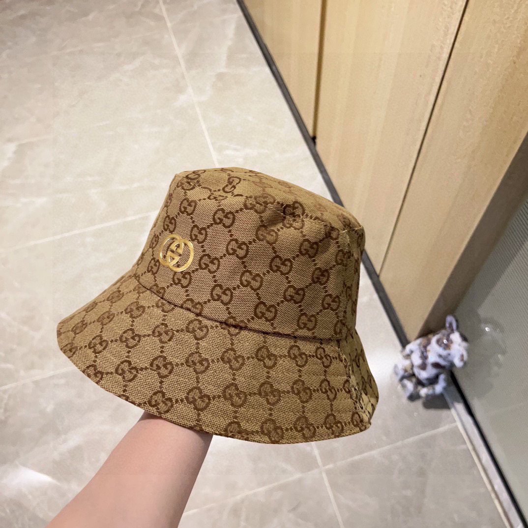 GUCCI 2025 Monogram Canvas Bucket Hat in Vintage Brown - 图片 3