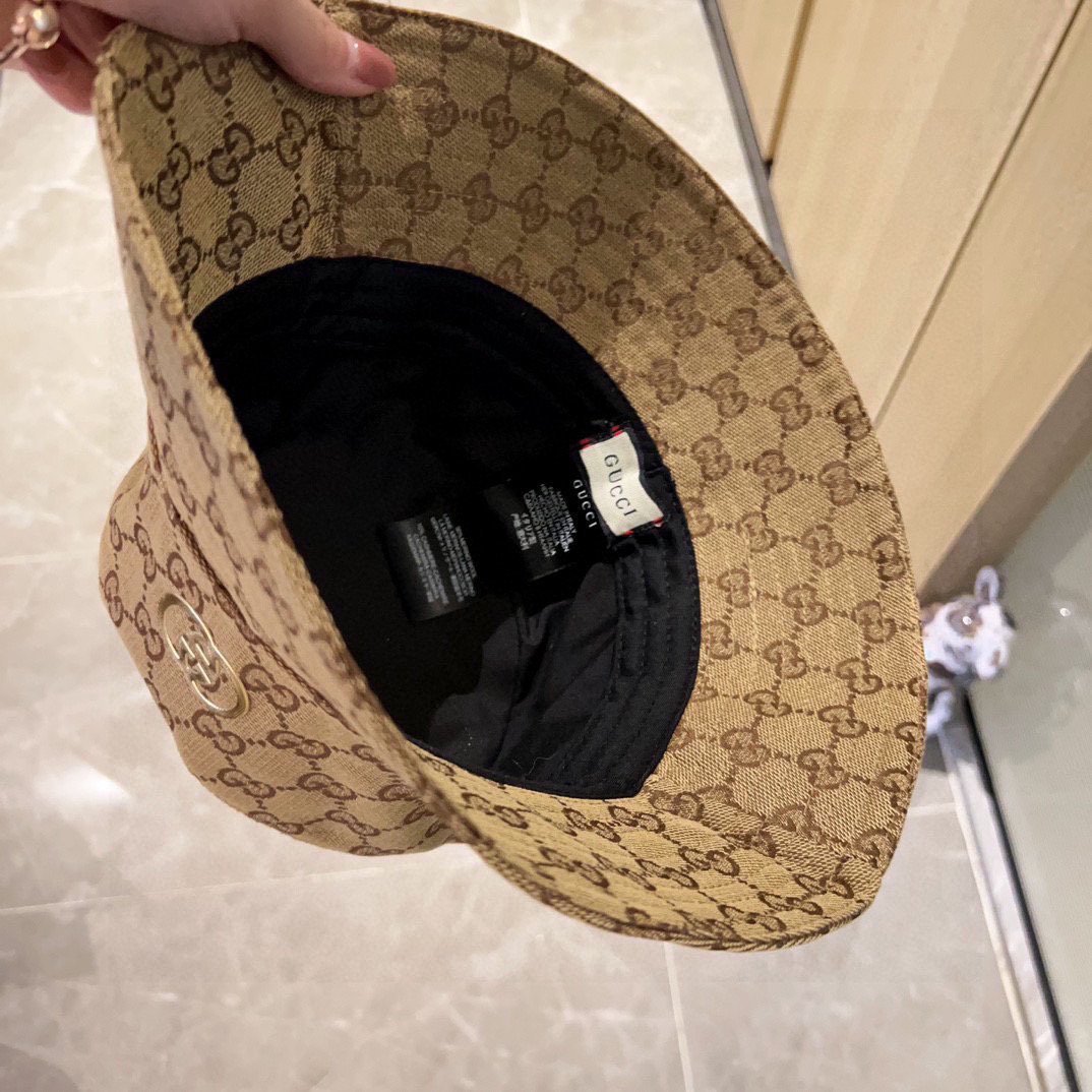 GUCCI 2025 Monogram Canvas Bucket Hat in Vintage Brown - 图片 7