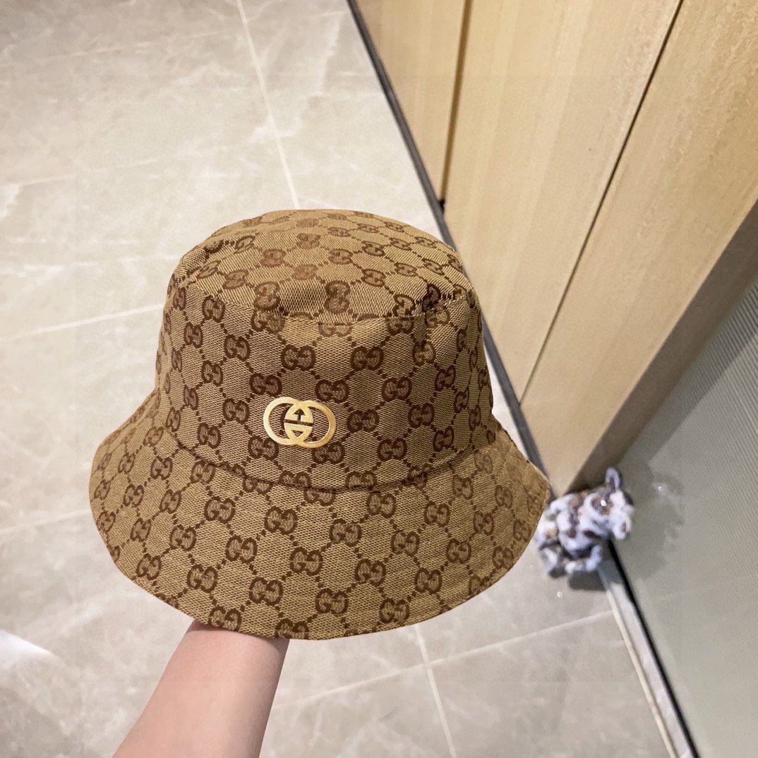 GUCCI 2025 Monogram Canvas Bucket Hat in Vintage Brown - 图片 9