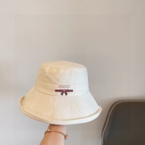 Gucci 2025 Wide-Brim Linen Cotton Bucket Hat – Foldable Summer Essential