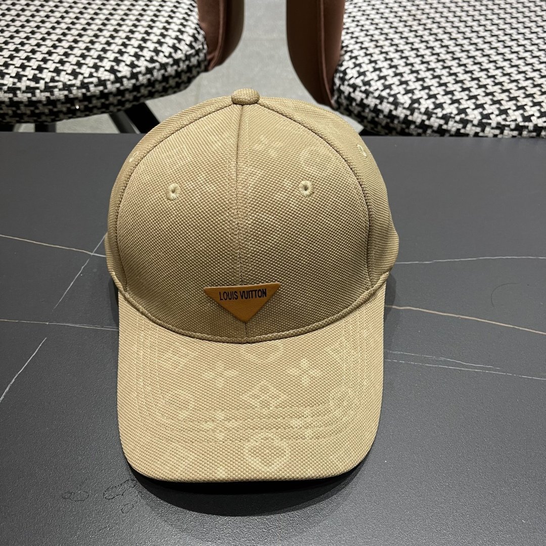 Louis Vuitton Khaki Monogram Baseball Cap – Unisex Lightweight Canvas Design