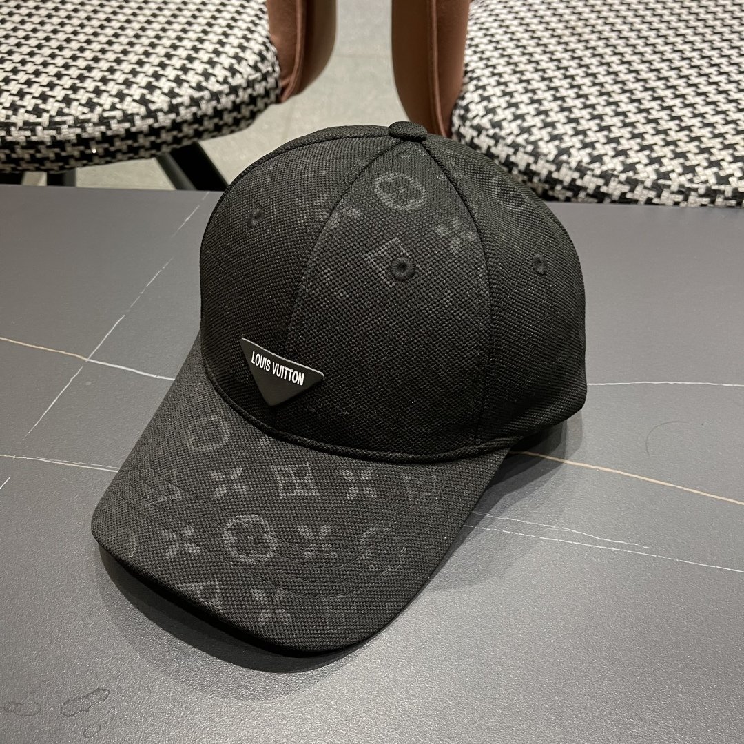 Louis Vuitton Black Monogram Baseball Cap – Lightweight Canvas Urban Essential - 图片 2