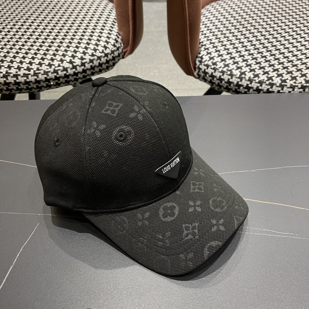 Louis Vuitton Black Monogram Baseball Cap – Lightweight Canvas Urban Essential - 图片 3