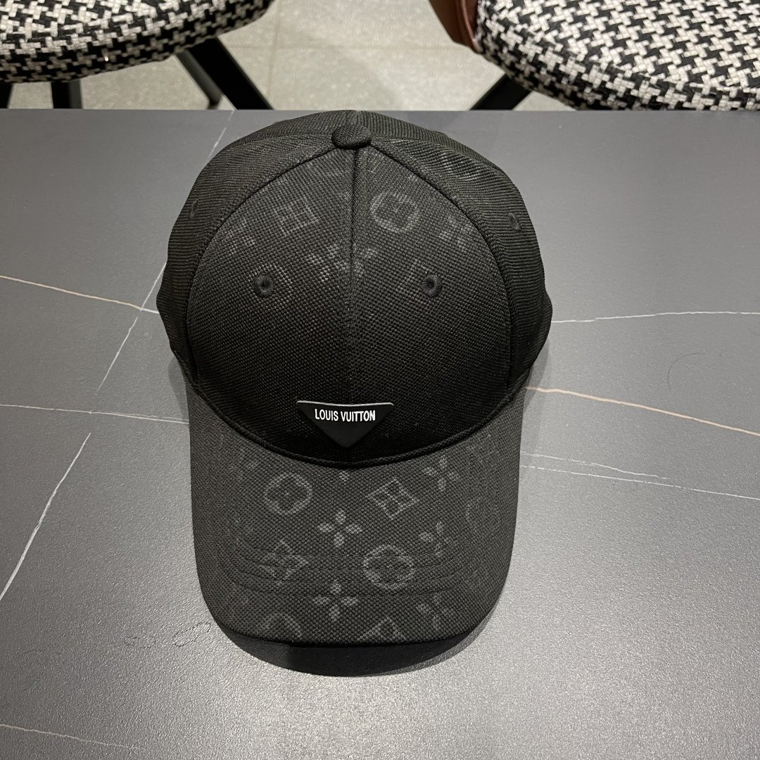 Louis Vuitton Black Monogram Baseball Cap – Lightweight Canvas Urban Essential - 图片 4