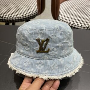 Louis Vuitton Monogram Denim Bucket Hat – Lightweight Jacquard Icon with Frayed Brim
