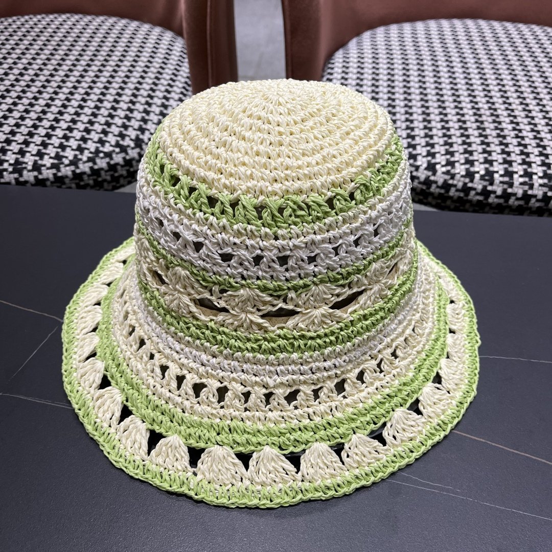 Louis Vuitton Crochet Raffia Bucket Hat with Monogram Accent - 图片 7