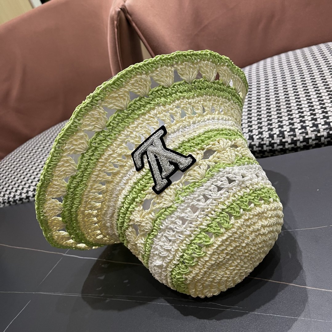 Louis Vuitton Crochet Raffia Bucket Hat with Monogram Accent - 图片 10