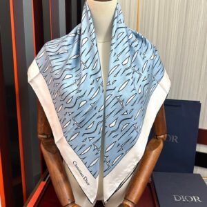 Dior Chardons Silk Twill Scarf – 2025 Pink & Blue Edition, 90x90cm