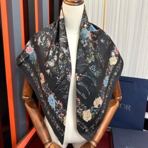 Dior Night Garden Silk Scarf – 2025 Edition, 90x90cm Twill Silk