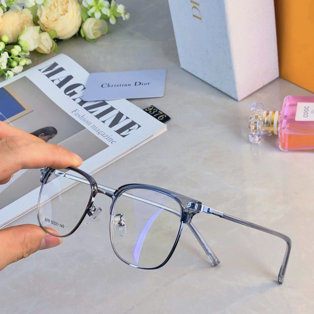 Dior-Inspired Ultra-Light Half-Rim Optical Glasses · Unisex Slim-Fit Blue Light Frame