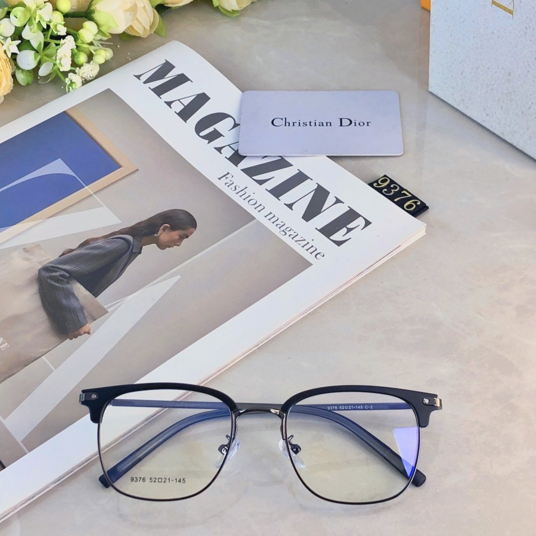 Dior-Inspired Ultra-Light Half-Rim Optical Glasses · Unisex Slim-Fit Blue Light Frame - 图片 2
