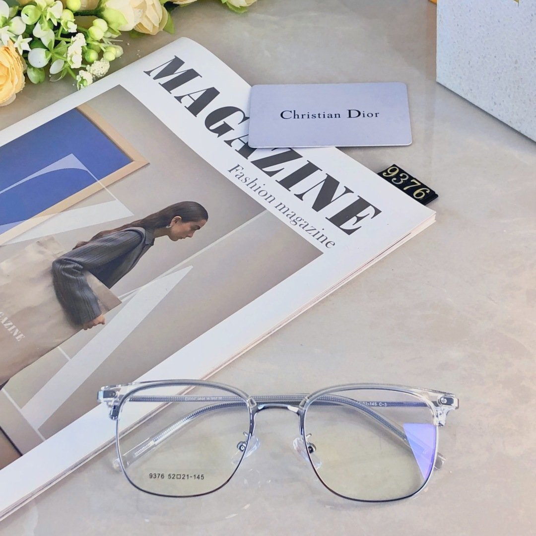 Dior-Inspired Ultra-Light Half-Rim Optical Glasses · Unisex Slim-Fit Blue Light Frame - 图片 3
