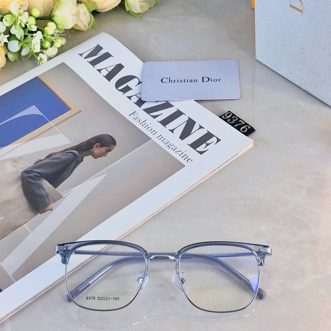 Dior-Inspired Ultra-Light Half-Rim Optical Glasses · Unisex Slim-Fit Blue Light Frame - 图片 4