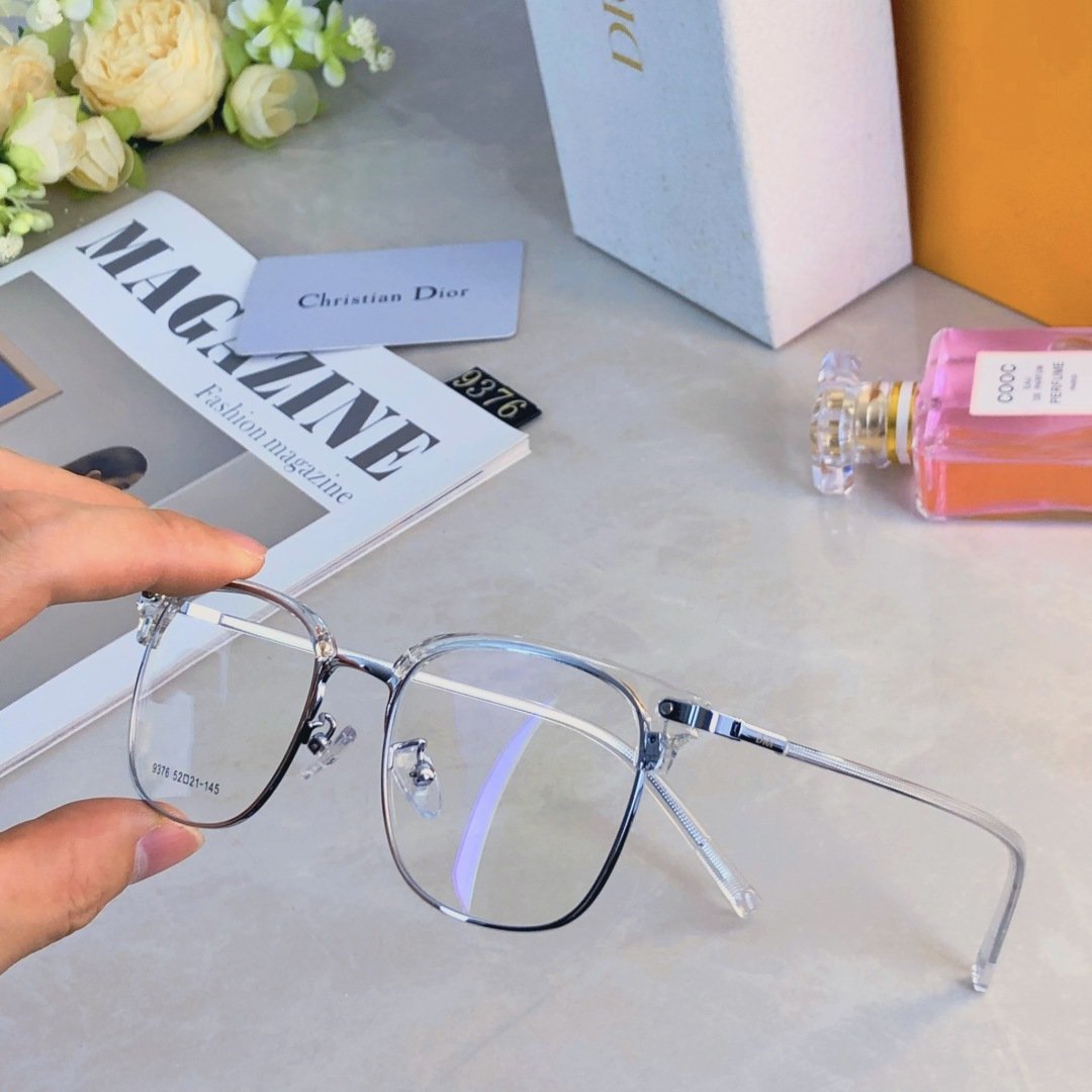 Dior-Inspired Ultra-Light Half-Rim Optical Glasses · Unisex Slim-Fit Blue Light Frame - 图片 5