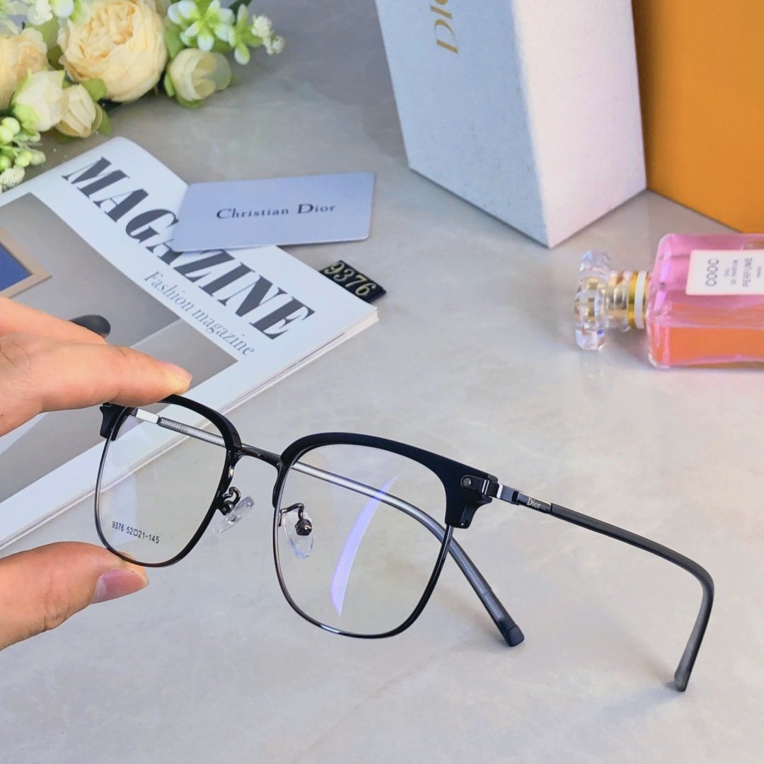 Dior-Inspired Ultra-Light Half-Rim Optical Glasses · Unisex Slim-Fit Blue Light Frame - 图片 6