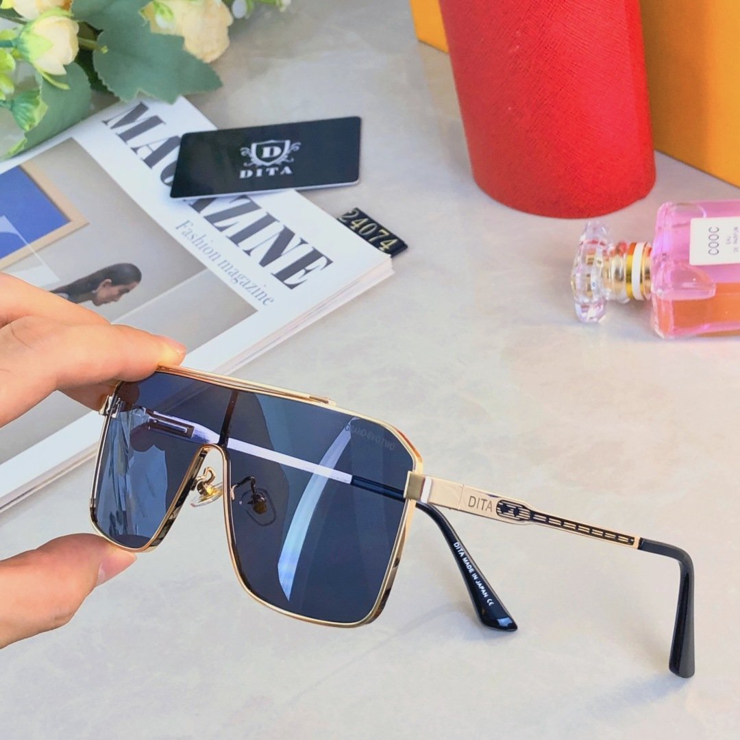DITA-Inspired Aviator Square Sunglasses for Men · Metal Frame Urban Outdoor Shades - 图片 2