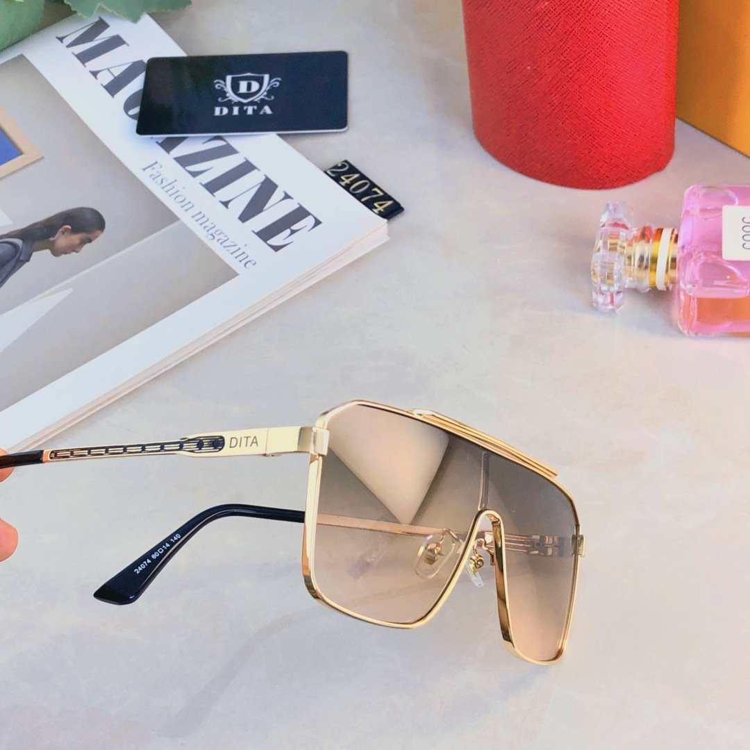 DITA-Inspired Aviator Square Sunglasses for Men · Metal Frame Urban Outdoor Shades - 图片 4
