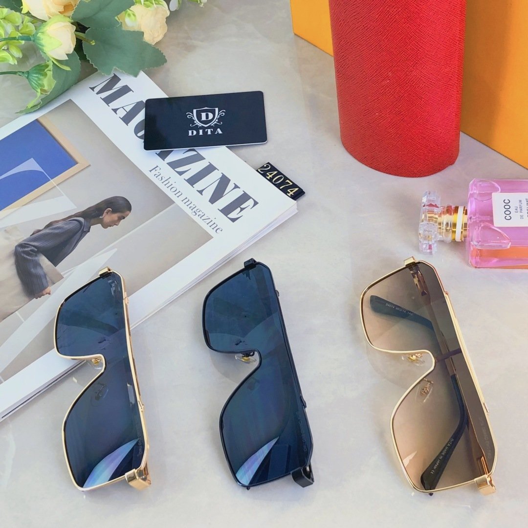 DITA-Inspired Aviator Square Sunglasses for Men · Metal Frame Urban Outdoor Shades - 图片 8
