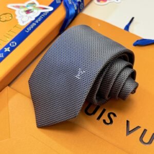Luxury Woven Silk Tie with Subtle LV Monogram – Business Elegance Redefined