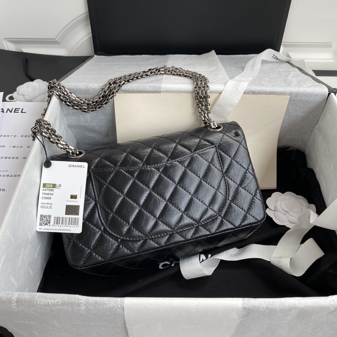 2.55 Reissue Collection Black Lambskin with Silver Hardware 26CM - 图片 2
