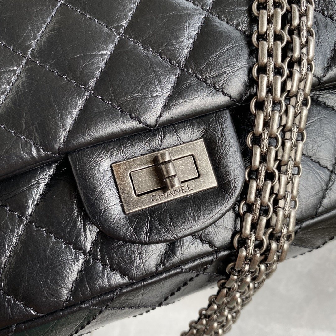 2.55 Reissue Collection Black Lambskin with Silver Hardware 26CM - 图片 3