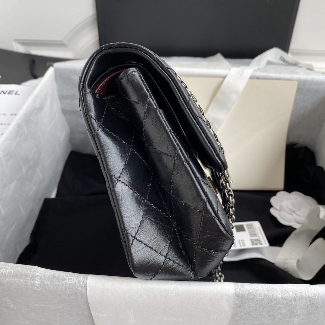 2.55 Reissue Collection Black Lambskin with Silver Hardware 26CM - 图片 5