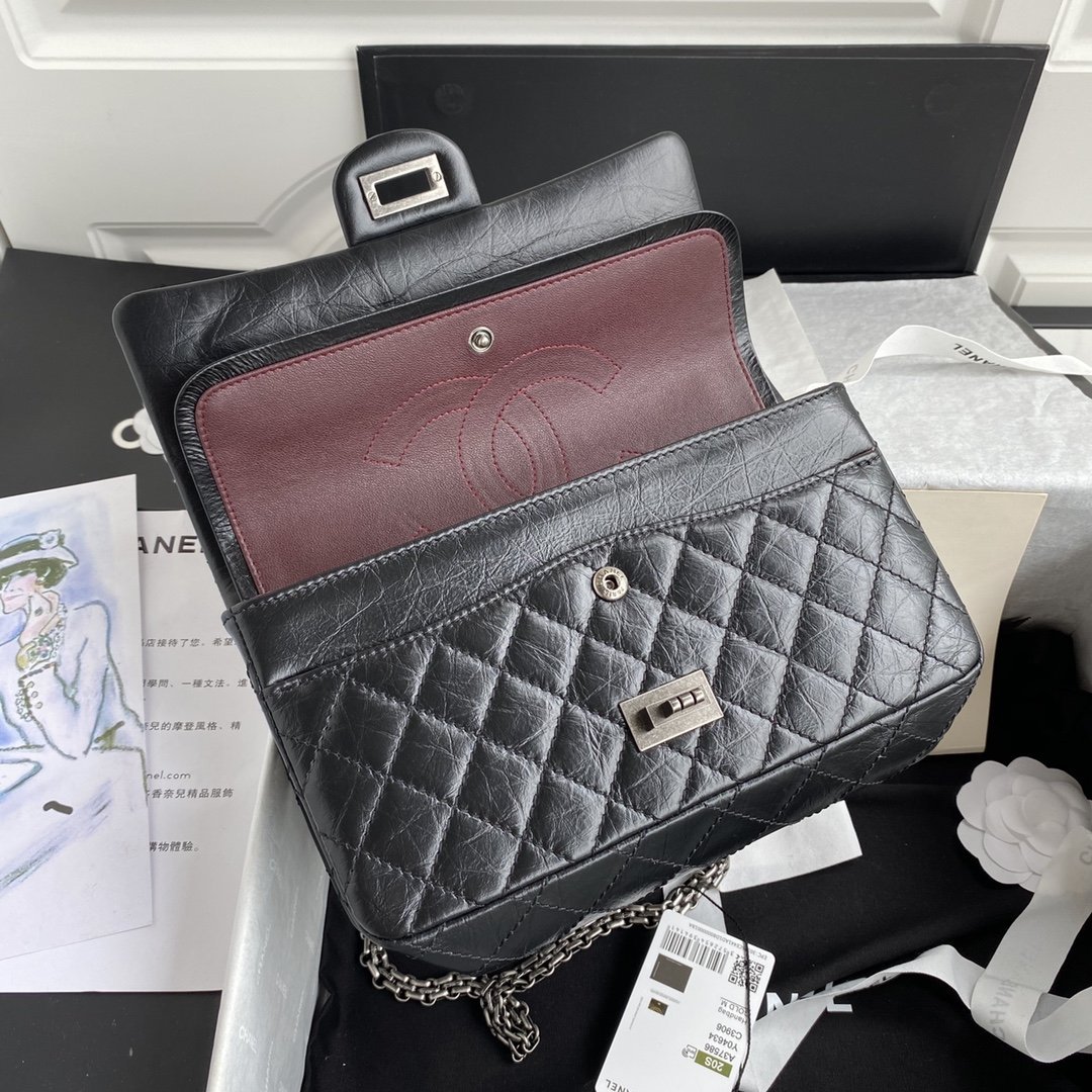 2.55 Reissue Collection Black Lambskin with Silver Hardware 26CM - 图片 7