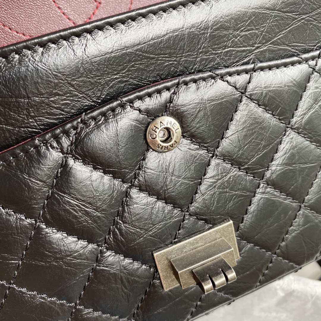 2.55 Reissue Collection Black Lambskin with Silver Hardware 26CM - 图片 9
