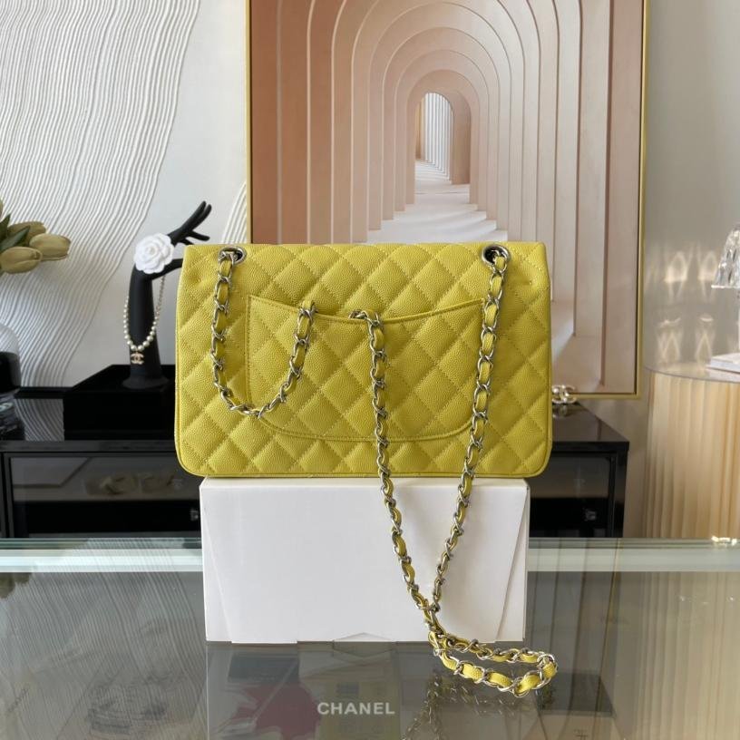 2.55 Reissue Collection Yellow Caviar Calfskin with Silver Hardware 26CM - 图片 3