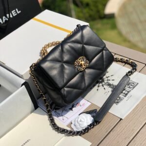 2.55 Reissue Collection Black Lambskin with Gold Hardware 26CM