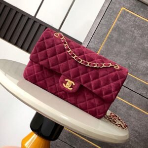 2.55 Reissue Collection Burgundy Suede with Gold Hardware 30CM