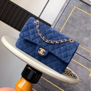 2.55 Reissue Collection Blue Suede with Gold Hardware 30CM