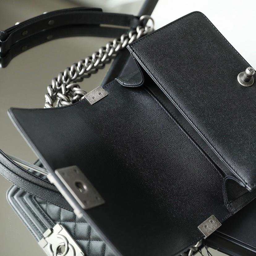 Upgraded Mini Boy Chanel Bag in Black Caviar Calfskin with Ruthenium Hardware – 20CM - 图片 7