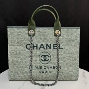 Deauville Tote Collection Mint Green Canvas Combination 38CM