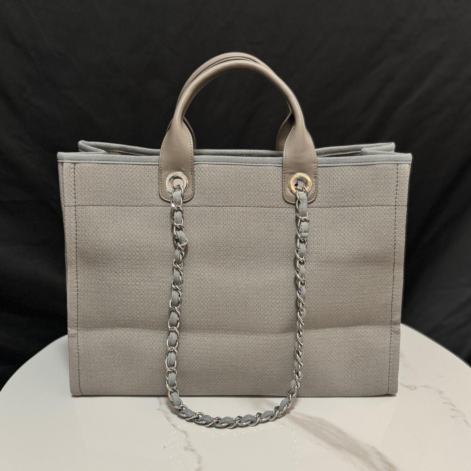 Deauville Tote Collection Light Grey Canvas Combination 38CM - 图片 2