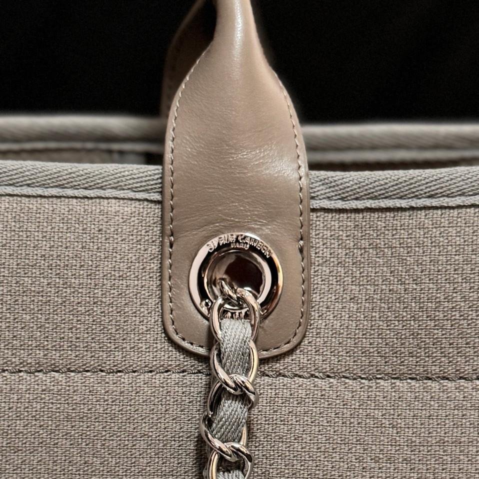 Deauville Tote Collection Light Grey Canvas Combination 38CM - 图片 5