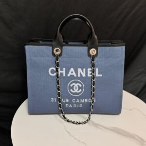 Deauville Tote Collection Sapphire Blue Canvas Combination 38CM