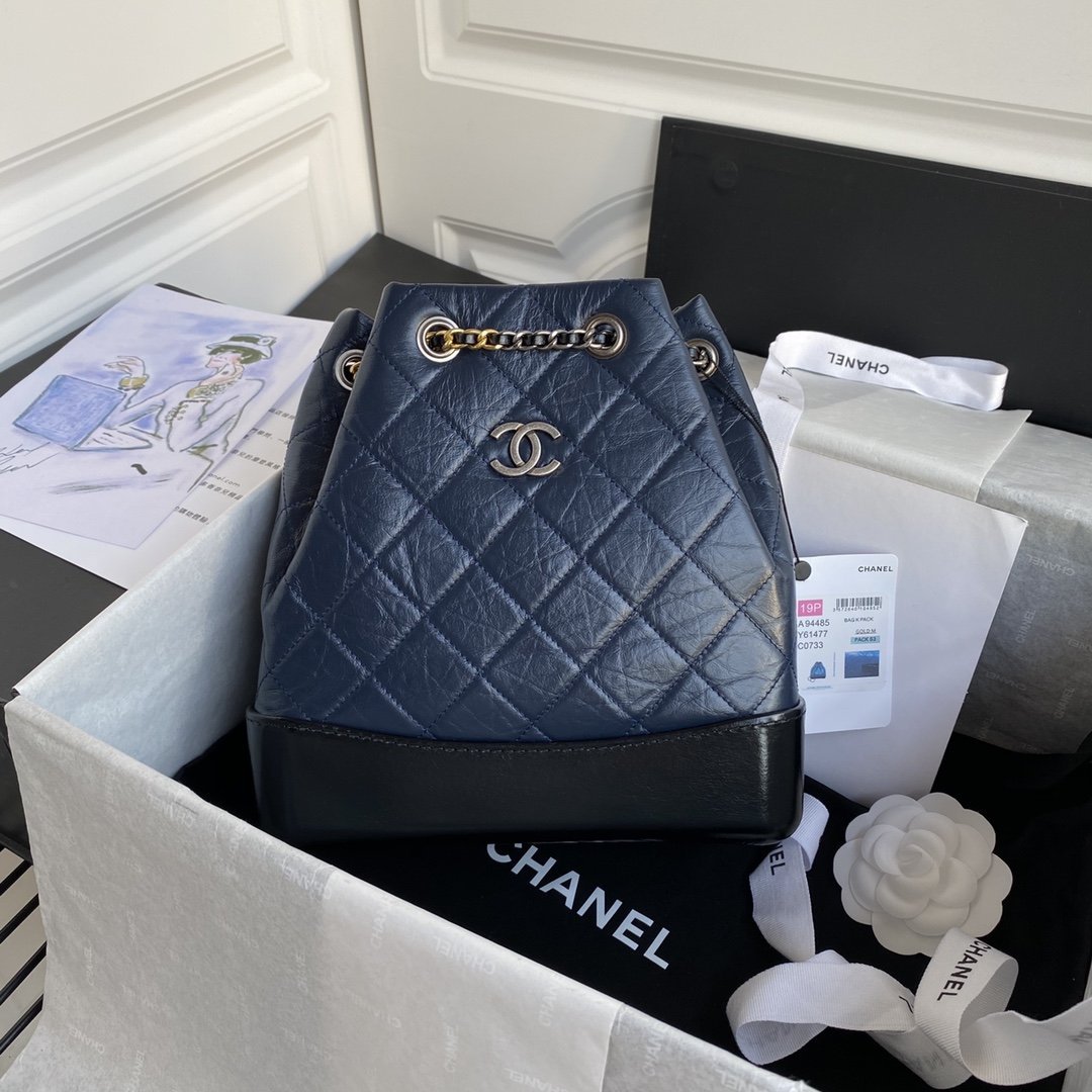 Gabrielle Collection Navy Blue Calfskin Combination 24CM